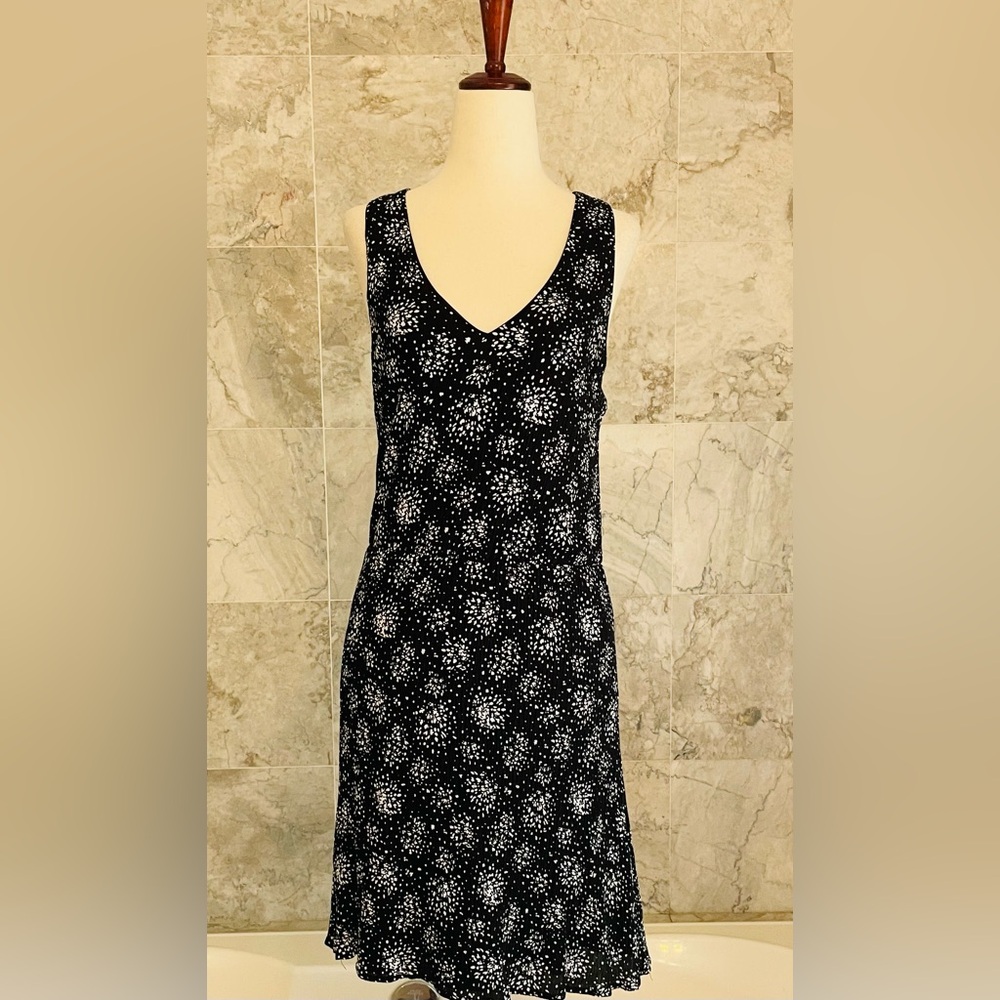 French Grey Dot Pattern Racerback Mini Dress - Picture 2 of 8